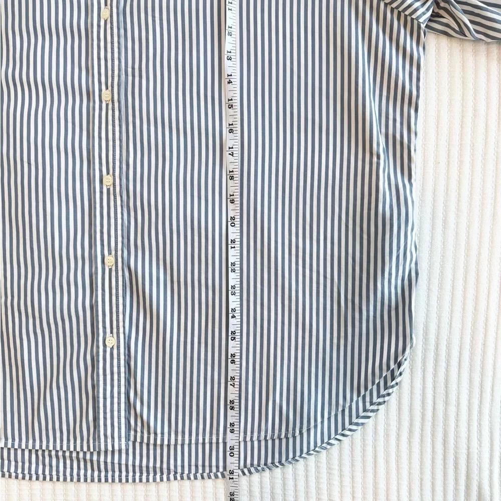 Gap x DÔEN Blue Striped Button Down Shirt with Eyelet Lace Collar - Picture 8 of 10